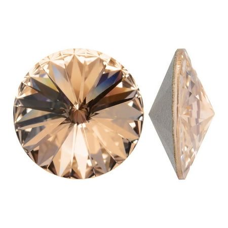 Swarovski Silk - Swarovski Crystal, #1122 Rivoli Fancy Stones 14mm, 2 Pieces, Silk Sf