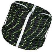 Polyester Nylon Pulling Rope, 1/2" 100 FT High Force Polyester Load 5400LBS Sailing Rope Abrasion Resistant UV Resist for Camping Swings Arborist Rigging Multipurpose Black