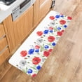 thumbnail image 5 of Kitchen Rugs and Mats,Red Blue Poppy Flower Independence Day 2 Piece Anti Fatigue Area Runner Rug Set Comfort Standing Floor Mat,Country Plant on White Non Slip Absorbent Doormats for Laundry, 5 of 6