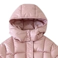 thumbnail image 4 of Jalioing Girls Winter Coat Fashion Plain Long Sleeve Zip Up Puffer Jacket Toddler Kids Thermal Thick Outerwear with Pocket, 4 of 7