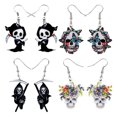 thumbnail image 1 of Pendientes Colgantes Con Gráficos Navideños 4/3 Pares Regalos Acrílica Terror, 1 of 8