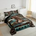 thumbnail image 3 of Manfei Texas Stars Bedding Sets King with Comforter, Western Cowboy Boot Comforter Sets King Size, Rustic Farmhouse Reversible Down Comforter, Ultra Soft Room Decor, 3 Pieces, 3 of 8