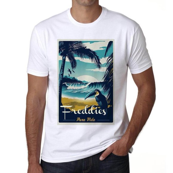 Men's Graphic T-Shirt Freddies Pura Vida Beach Eco-Friendly Limited Edition Short Sleeve Tee-Shirt Vintage Birthday Gift Novelty
