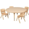 thumbnail image 2 of Flash Furniture 45" Round Natural Plastic Height Adjustable Activity Table Set with 4 Chairs, 2 of 10