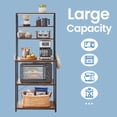 thumbnail image 4 of LEDREM 6-Tier Industrial Coffee Bar & Baker's Rack, Adjustable Kitchen Shelving Unit with Hooks, Microwave Stand for Small Spaces, 65.7 Inch, Rustic Brown & Black, 4 of 6