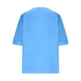 thumbnail image 4 of Tamaño Más Manga Corta Tops para Mujeres Verano Color Sólido Puff Manga Corta Suelta Moda Cuello Redondo Top, 4 of 6