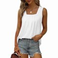 thumbnail image 2 of Tank Tops for Women Summer Outfits 2025 Square Neck Casual Shirts Blouses White S, 2 of 5