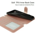 thumbnail image 5 of for iPhone XR Wallet Case with Card Holder Slots,Kickstand Phone Cover Premium Leather Magnetic Closure Slim Flip Shockproof Wrist Strap Case for iPhone XR 6.1",Rosegold, 5 of 14