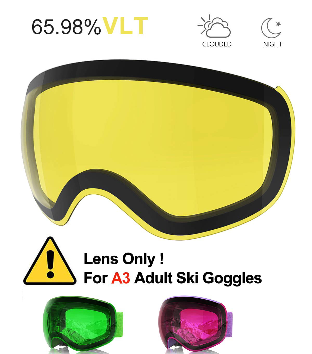 findway Ski Goggles Snowboard Snow Goggles Magnetic Quick Interchangeable Lens 