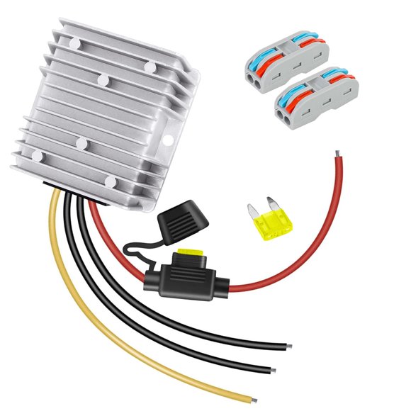 LeMotech 20A 240W 12V Golf Cart 36v/48v to 12v Converter Converter Voltage Reducer IP68 Waterproof Transformer for Golf Cart Truck Boat Veh