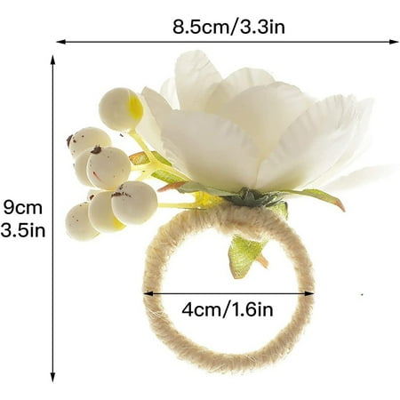 

Flower Napkin Rings 6Pcs Napkin Rings Holder Spring Floral Serviette Buckles Holder Table Decorations B