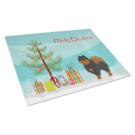 

Carolines Treasures CK3477LCB Pomeranian Christmas Tree Glass Cutting Board Large 12H x 16W multicolor