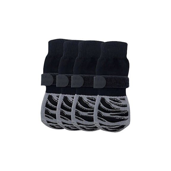Eoozwa Non Slip Dog Socks, Water Resistant Indoor Outdoor Paw Protectors with Adjustable Strap, Pack of 4 for Small Medium Large Dogs