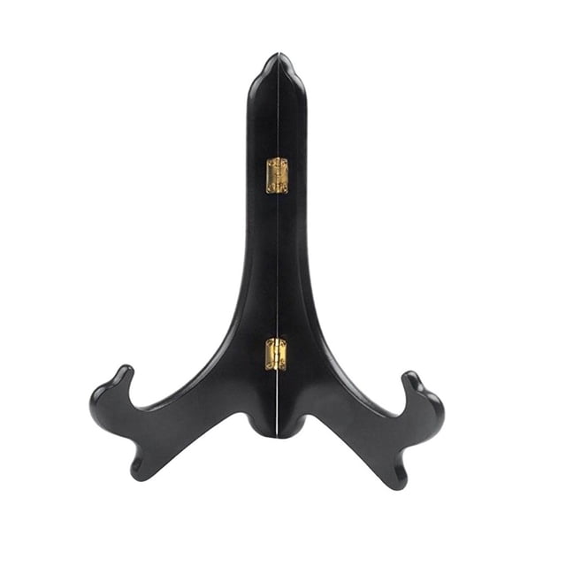 Soporte de exhibición plegable de madera ajustable para platos, cuencos y cuadros. 11 pulgadas
