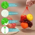 thumbnail image 3 of Lot de 100 Sacs de Production Réutilisables en Filet, 35cm/14 Pouces Sacs de Rangement Lavables avec Boucle en Plastique pour Fruits Frais Légumes Fruits de Mer, Vert, 3 of 6
