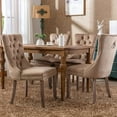 ODUSEDAILY Khaki Velvet Dining Chairs Set of 2, Kitchen & Dining Room