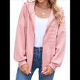 thumbnail image 3 of Sudadera con Capucha y Cremallera para Mujer, de Larga, para Otoño, con Capucha Extragrande, Chaquetas Informales de Moda Rosa L, 3 of 9