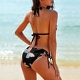 thumbnail image 2 of Colorful Glowing Butterfly Women's Bikini V Neck Swimsuit Set 2 Piece Over Size Bathing Suit Side Triangle Bathing Suit, 2 of 9