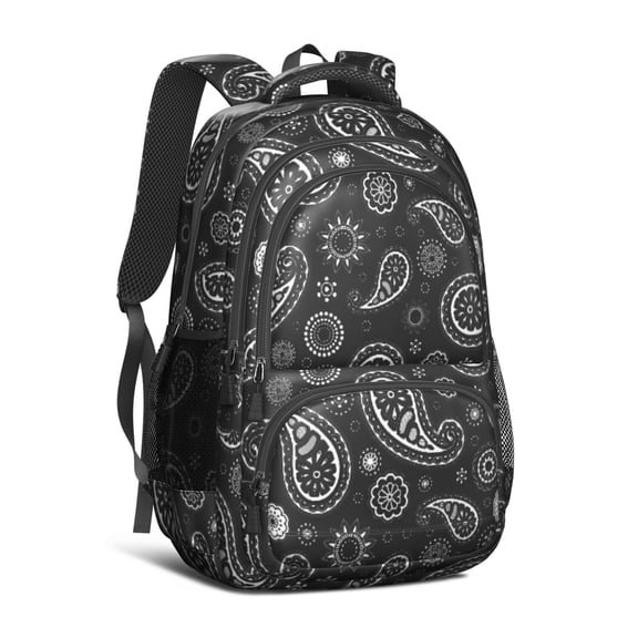 Paisley Pattern Backpack for School,Cute School Bag,Schoolbag with Adjustable Shoulder Straps & Padded Back,16.9 Inch