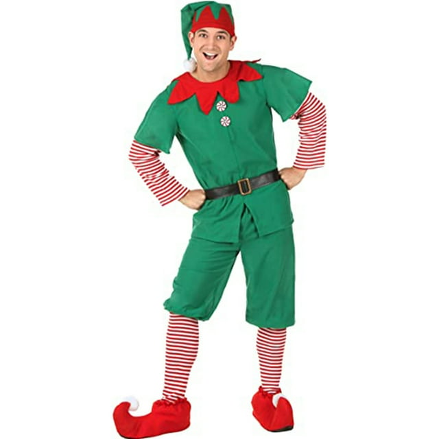 Costume d'Elf des Fêtes Costume d'Elf de Noël pour Hommes Garçons