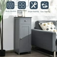 thumbnail image 6 of CZMJY Bathroom Floor Cabinet, Wooden Side Storage Cabinet, Freestanding Single Door Bathroom Cabinet with Large Drawer & 2 Adjustable Shelves for Living Room Kitchen (Grey), 6 of 10