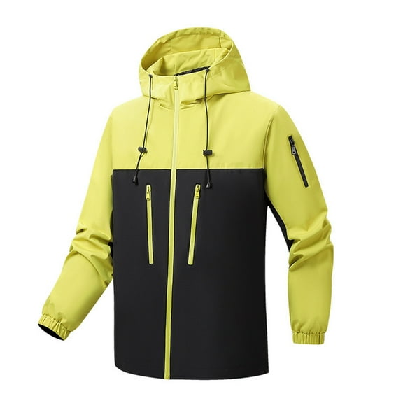 Men's Autumn And Winter Outdoor Sports Skiing Matching Color Loose Thin Hardshell Mountaineering Jacket