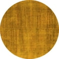 thumbnail image 1 of Ahgly Company Machine Washable Indoor Round Oriental Yellow Industrial Area Rugs, 3' Round, 1 of 4