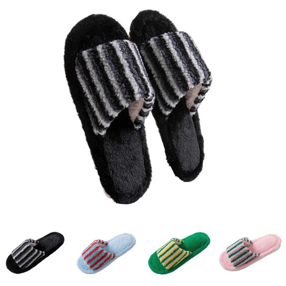 Bixock Slippers for Womens Indoor House Cotton Shoes Multi Size Fluzzy Fleece Lined Slide Warm Comfortable Non-Sliped Women Shoes