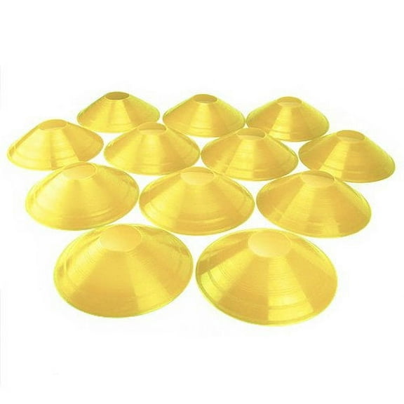 Crown Sporting Goods Soft Disc Field Cones for Agility Training, 12-pack Yellow