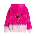thumbnail image 4 of lcziwo Christmas Cute Hoodies for Teen Girls Trendy Preppy Hooded Sweatshirts Oversized Long Sleeve Shirts Winter Clothes, Hot Pink, 110, 4 of 7