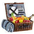 thumbnail image 1 of Cesta de Picnic HYBDAMAI para 4 con Manta Impermeable Azul, 1 of 8