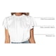 thumbnail image 4 of Blusa de Satén con Volantes y Manga Corta para Mujer PRETTYGARDEN Blanca Talle S, 4 of 6