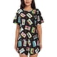 thumbnail image 1 of Fotbe Colorful Retro Tape Conjunto de Pijama Estampado para Mujer, 2 Piezas, Ropa de Dormir con Camiseta de Manga Corta y Shorts Suaves-3X-Large, 1 of 6