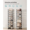 thumbnail image 4 of SONGMICS Zapatero de metal de 10 niveles, diseño personalizable, ahorro de espacio y estante versátil, para sala de estar, dormitorio, 17.7 x 11.8 x 68.5 pulgadas, Negro, 4 of 5