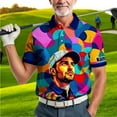 thumbnail image 6 of HOMYGIFTS Men’s Custom Face Golf Polo Shirt – Personalized Face Mosaic Art Style Shirt Sportswear, 6 of 10