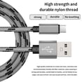 thumbnail image 4 of Matsuzay Cable de carga Micro USB 3A (máx.) 1/2M tipo C Cable de datos de carga rápida Cable de carga tejido de nailon para Cable Teléfono y Comunicación Gris 1 metro, 4 of 6