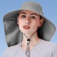 thumbnail image 2 of Minzimin Womens Sun Hat UV Protection, Foldable Waterproof Wide Brim Bucket Hats with Neck Flap for Summer Beach Fishing Hiking, 2 of 7
