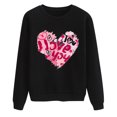 thumbnail image 4 of Womens Valentine'S Day Hoodie Tops Heart Print Long-Sleeved O Neck Soft Womens Casual Clothing,Black,M, 4 of 6