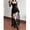 Black-S, variant on Black Dress With Square Neck And Bell Sleeves