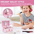 thumbnail image 4 of Musical Jewelry Box,Music Jewelry Box Musical Ballerina Jewellery Box for Girl Music Box with Rotating Ballerina Ballet Birthday Present,Pink,5.83x4.17x3.35 in, 4 of 11