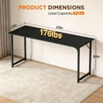 thumbnail image 3 of CL.HPAHKL 63 inch Computer Desk, Modern Home Office Desk with Metal Frame & Wood Tabletop, Simple Style Writing Study Work Table PC Desk for Home Bedroom, Black, 3 of 6
