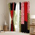 thumbnail image 3 of Homewish Modern Geometric Black Out Curtains,Gold Cheetah Print Curtains Pack of 2 (42x63 Each),Red Zebra Stripes Bedroom Curtains For Adults,Microfiber Bedroom Decor, 3 of 6