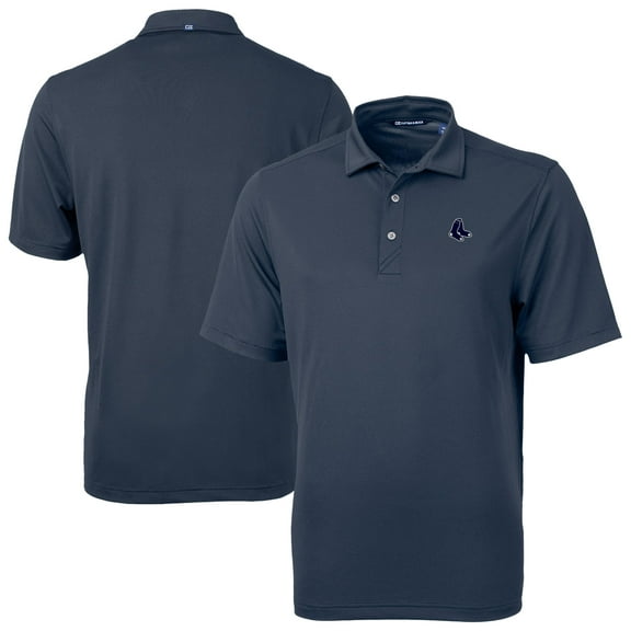 Men's Cutter & Buck Navy Boston Red Sox Virtue Eco Pique Recycled Polo