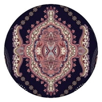 Waterproof Oxford Fabric 44" Round Tablecloth, Elastic Edge, Paisley Design, Durable and Wipe Clean for Dining or Patio