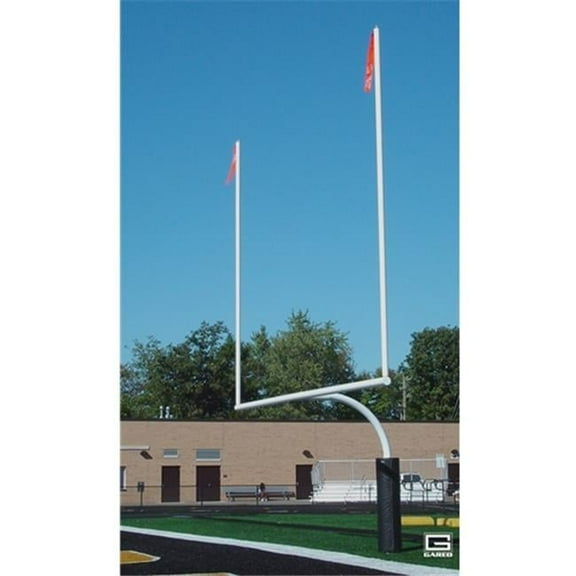 Gared Sports FGP602SW 5.56 in. Outer Diameter Redzone College Football Goalposts, Permanent & Sleeve Mount, White