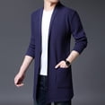 thumbnail image 5 of Suéter de lana largo de alta calidad para otoño, nuevo, chaqueta informal de lana para hombre, suéter de longitud media, 5 of 5