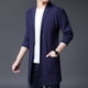 thumbnail image 5 of Suéter de lana largo de alta calidad para otoño, nuevo, chaqueta informal de lana para hombre, suéter de longitud media, 5 of 5