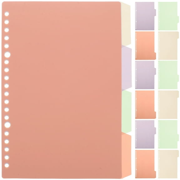 FOMIYES 12 Sets of Plastic Binder Dividers Notepad Binder Dividers Tabs Loose-leaf Page Markers