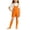 Orange, variant on hoksml Girls Cotton Back to School Overalls Shorts Set with T-Shirt and Socks Casual Playwear
