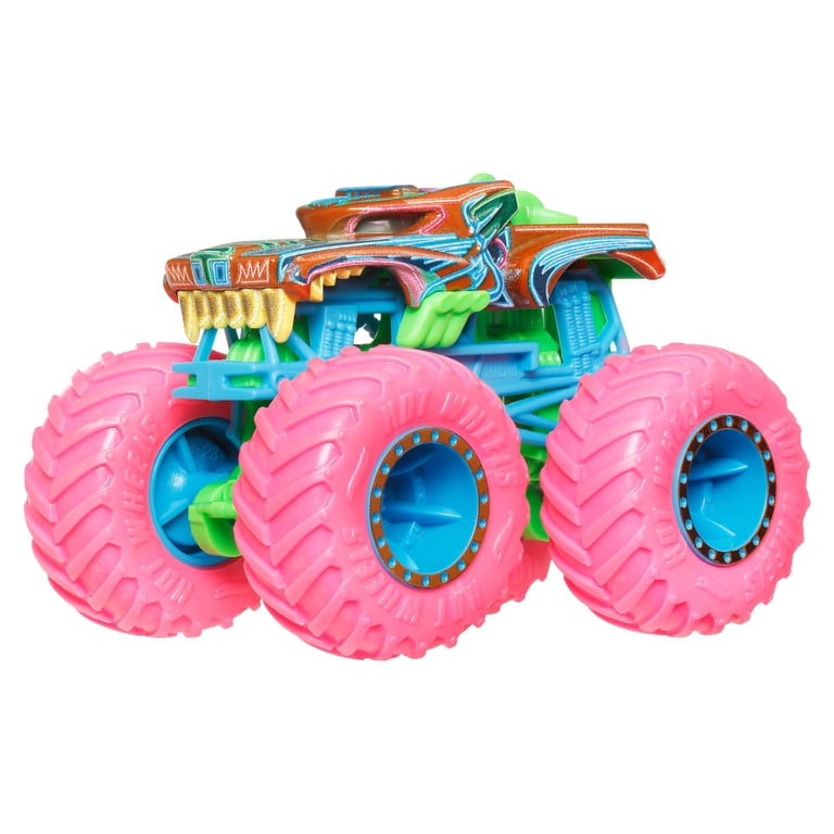 Hot Wheels Monster Trucks Neon Smashers Multipack, 9 Piece Set photo 3